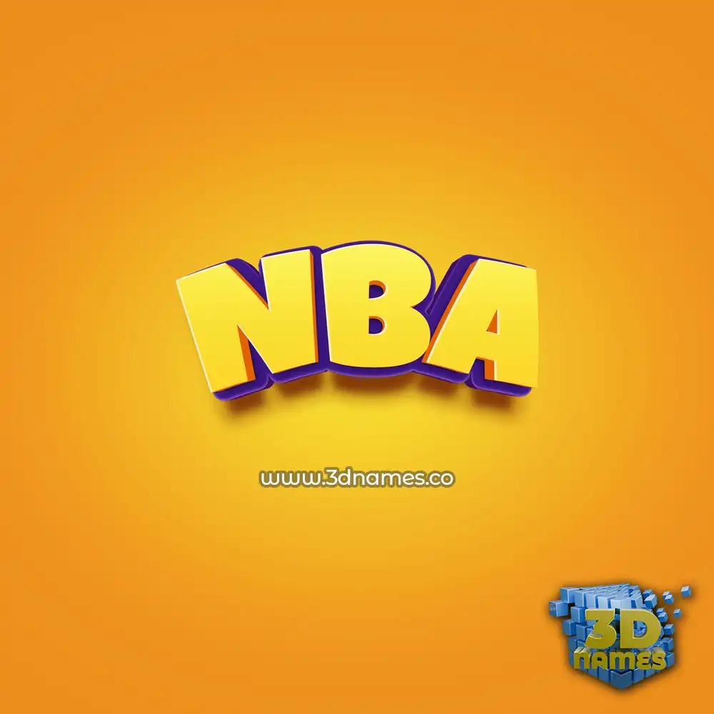 nba in Orange Toon style - 3D name wallpaper