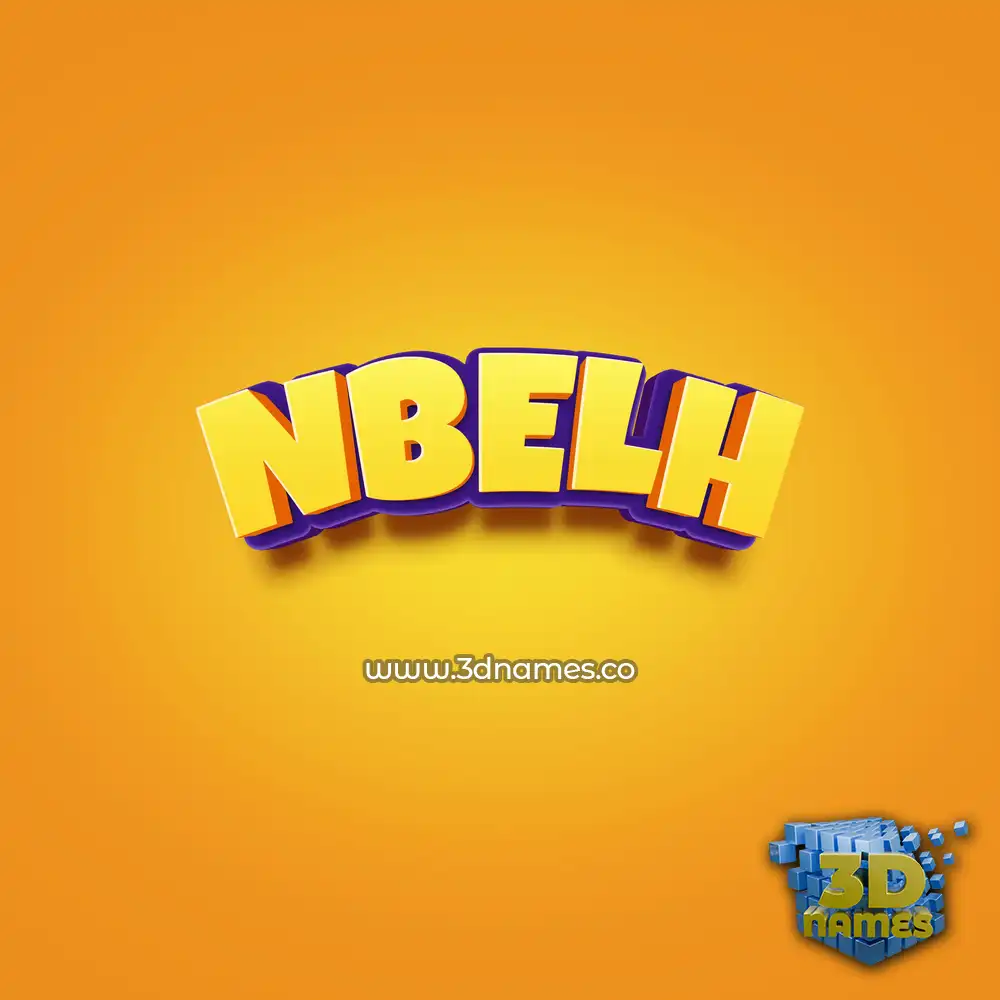 nbelh in Orange Toon style - 3D name wallpaper