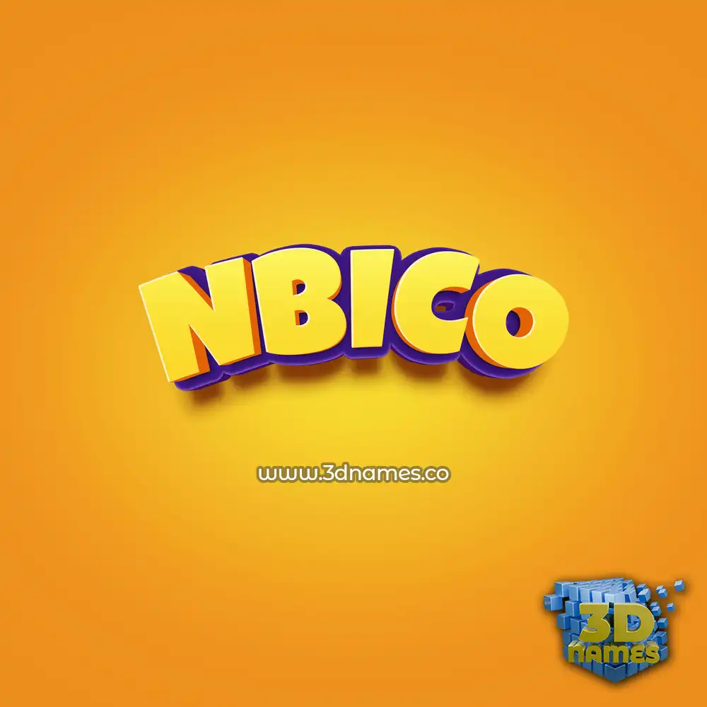 nbico in Orange Toon style - 3D name wallpaper