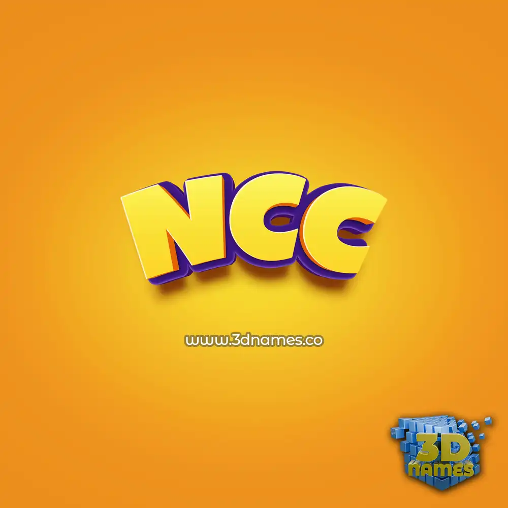 ncc in Orange Toon style - 3D name wallpaper