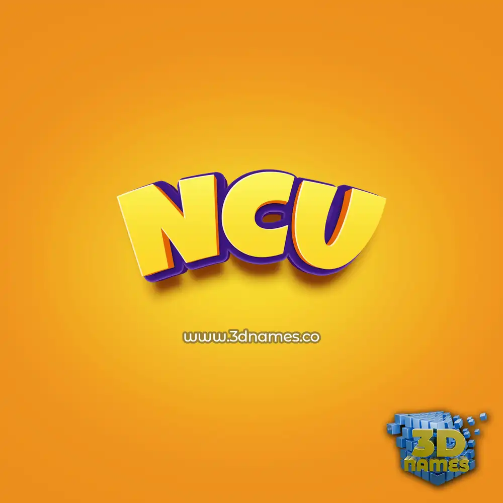 ncu in Orange Toon style - 3D name wallpaper