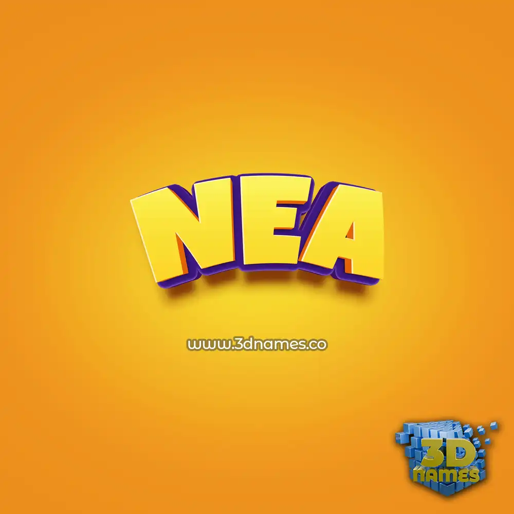 nea in Orange Toon style - 3D name wallpaper