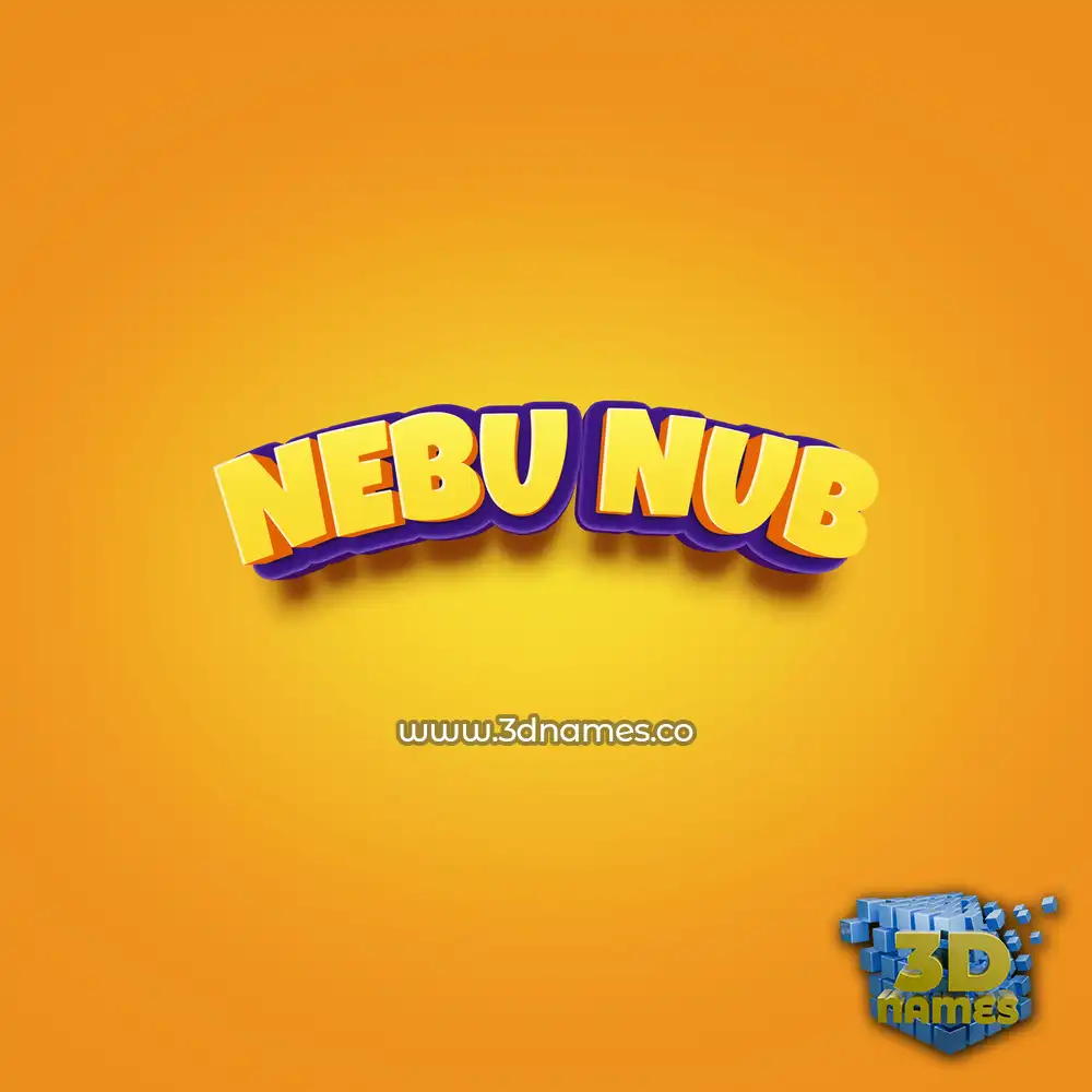 nebu nub in Orange Toon style - 3D name wallpaper