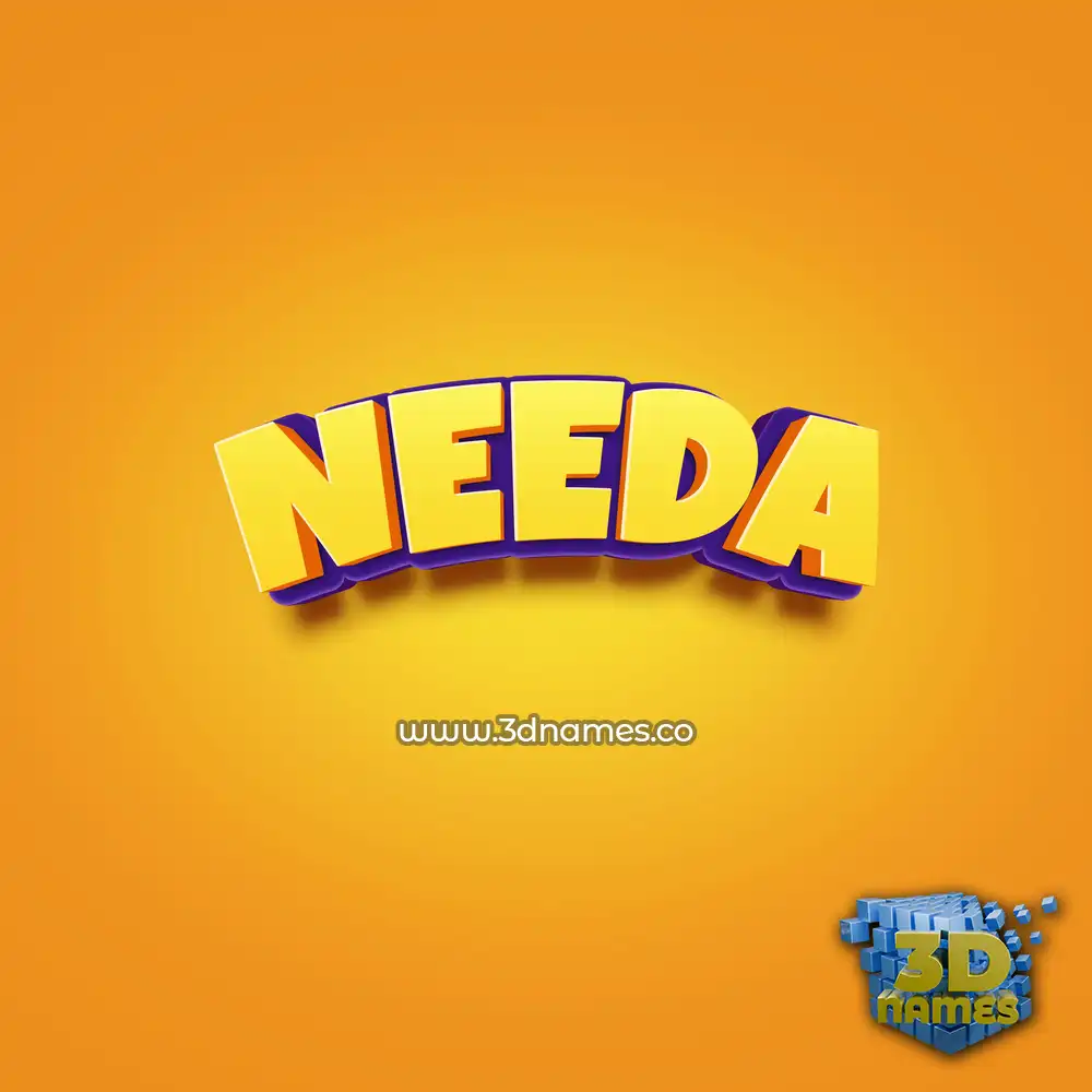 needa in Orange Toon style - 3D name wallpaper