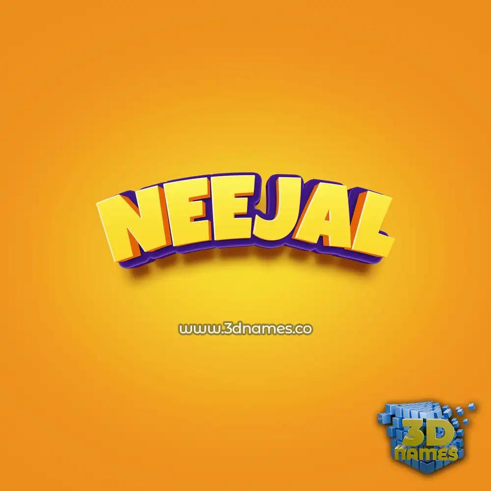 neejal in Orange Toon style - 3D name wallpaper