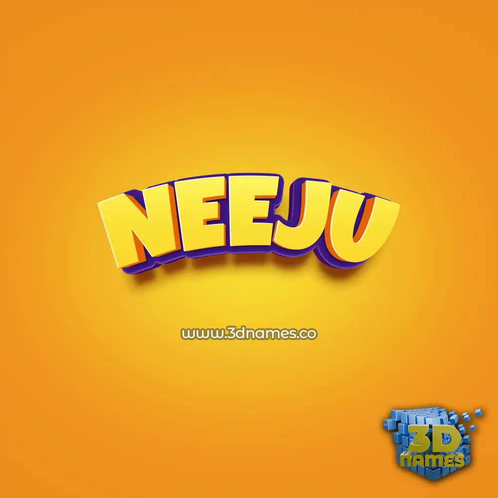 neeju in Orange Toon style - 3D name wallpaper
