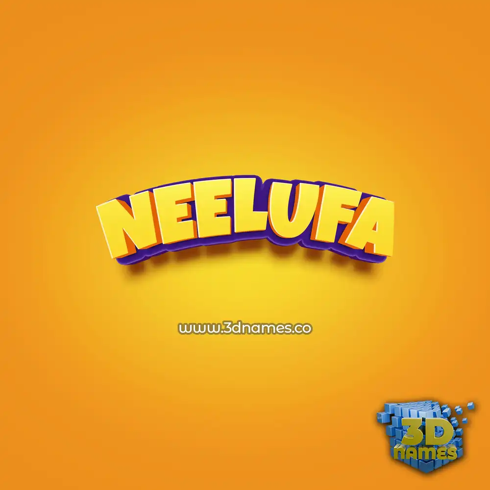 neelufa in Orange Toon style - 3D name wallpaper