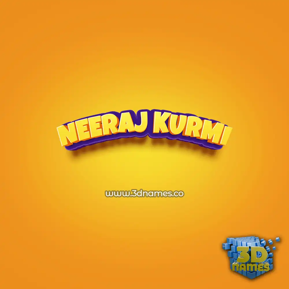 neeraj kurmi in Orange Toon style - 3D name wallpaper