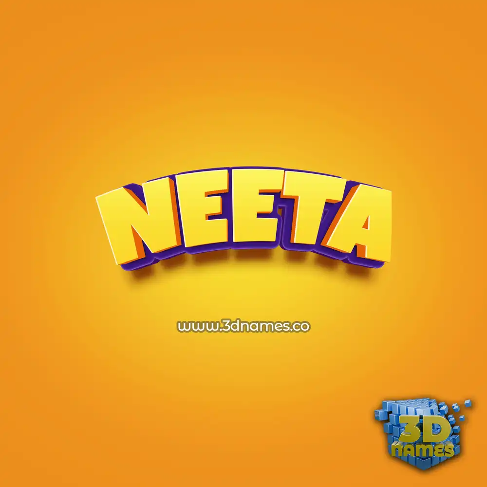 neeta in Orange Toon style - 3D name wallpaper