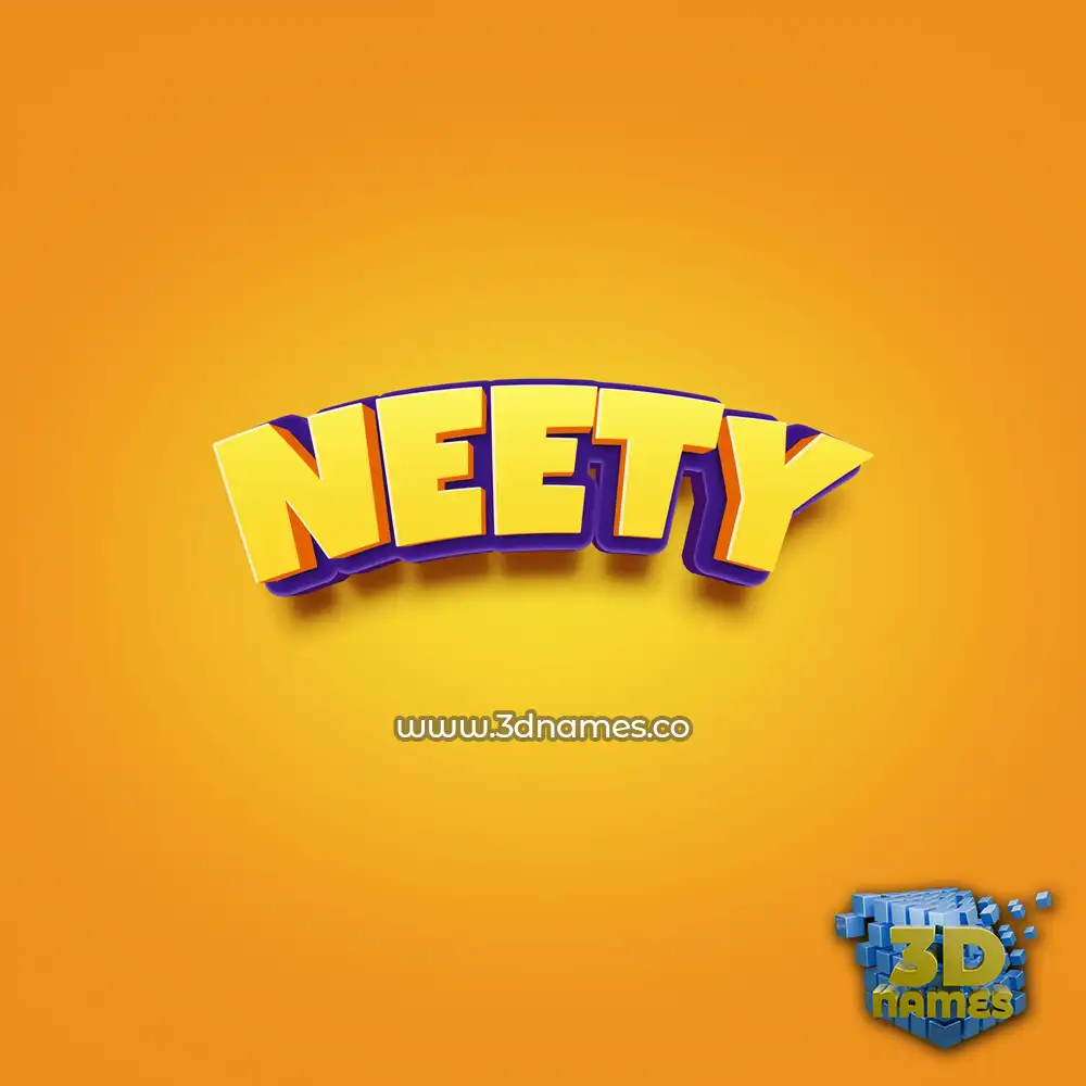 neety in Orange Toon style - 3D name wallpaper