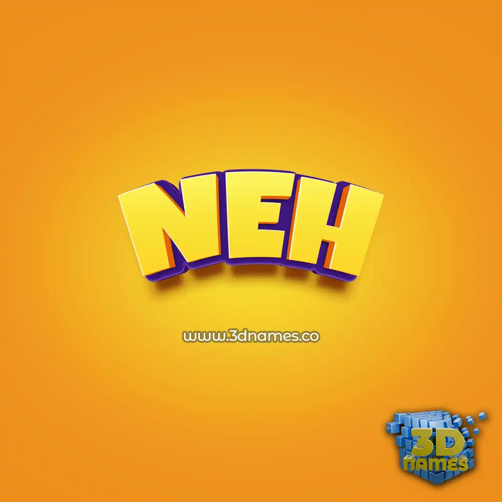 neh in Orange Toon style - 3D name wallpaper