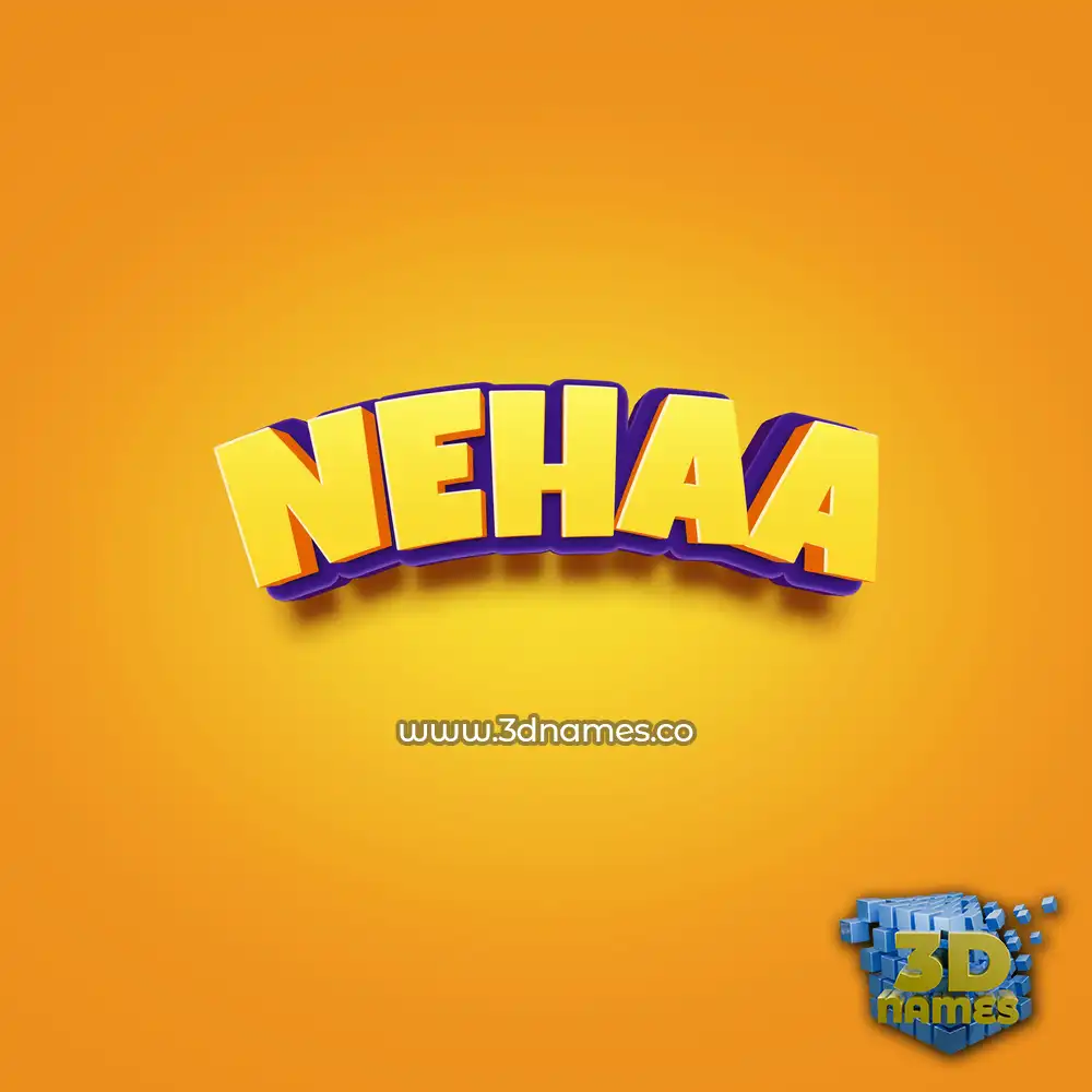 nehaa in Orange Toon style - 3D name wallpaper