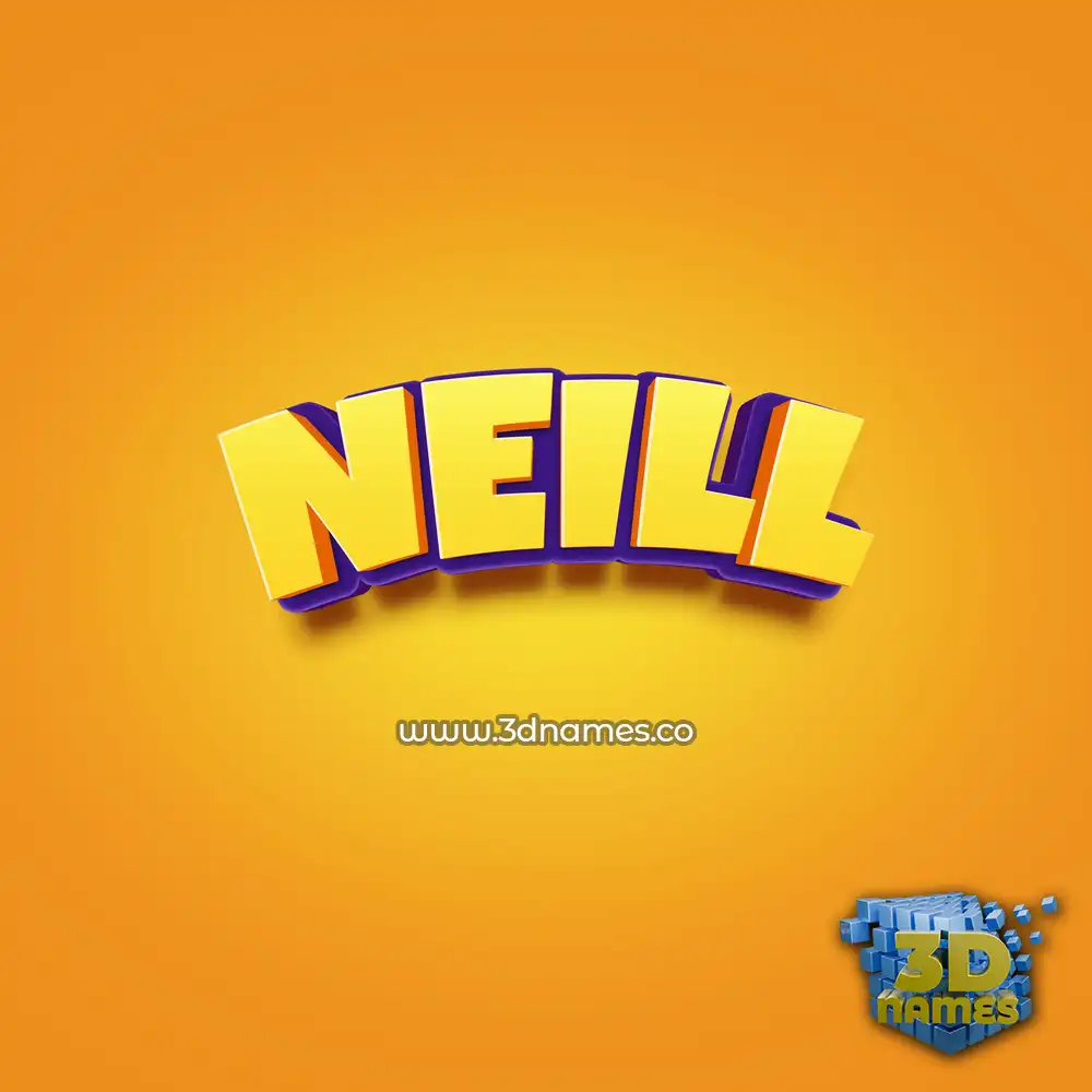 neill in Orange Toon style - 3D name wallpaper