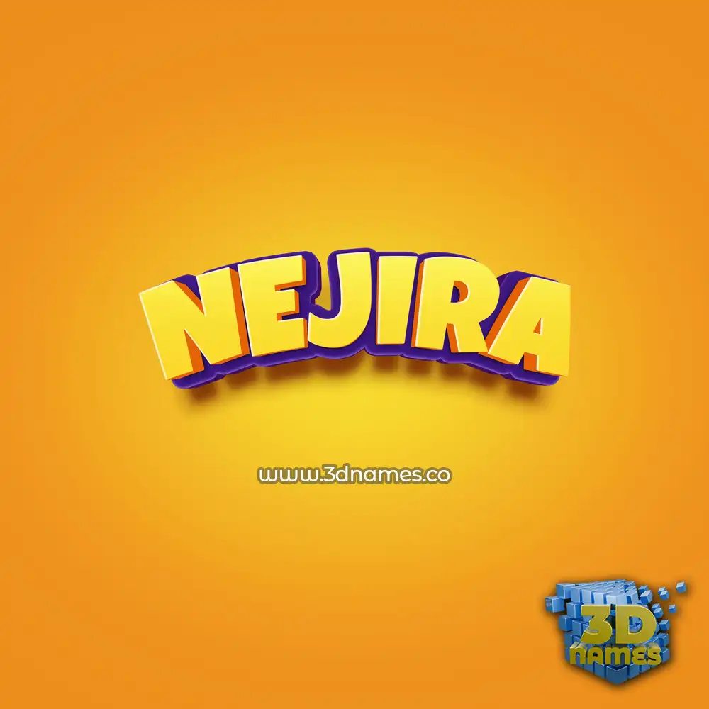 nejira in Orange Toon style - 3D name wallpaper