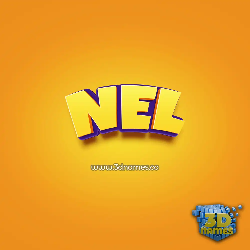 nel in Orange Toon style - 3D name wallpaper