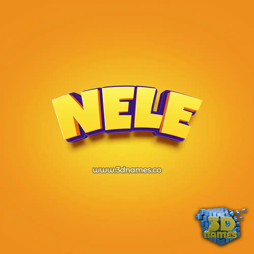 nele in Orange Toon style - 3D name wallpaper