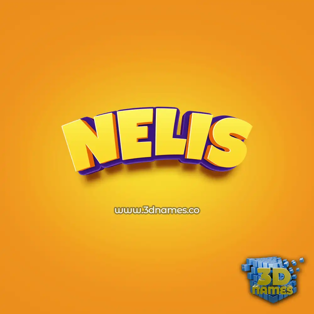 nelis in Orange Toon style - 3D name wallpaper