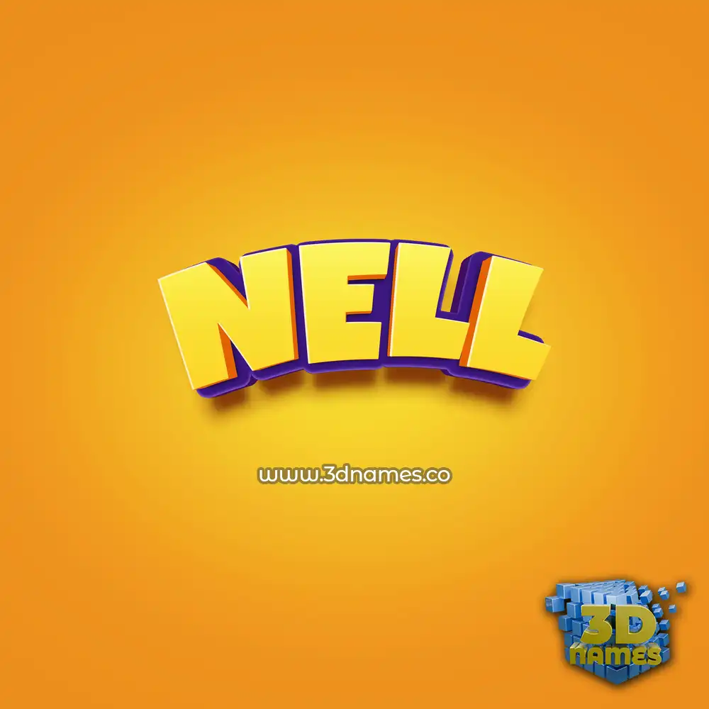nell in Orange Toon style - 3D name wallpaper