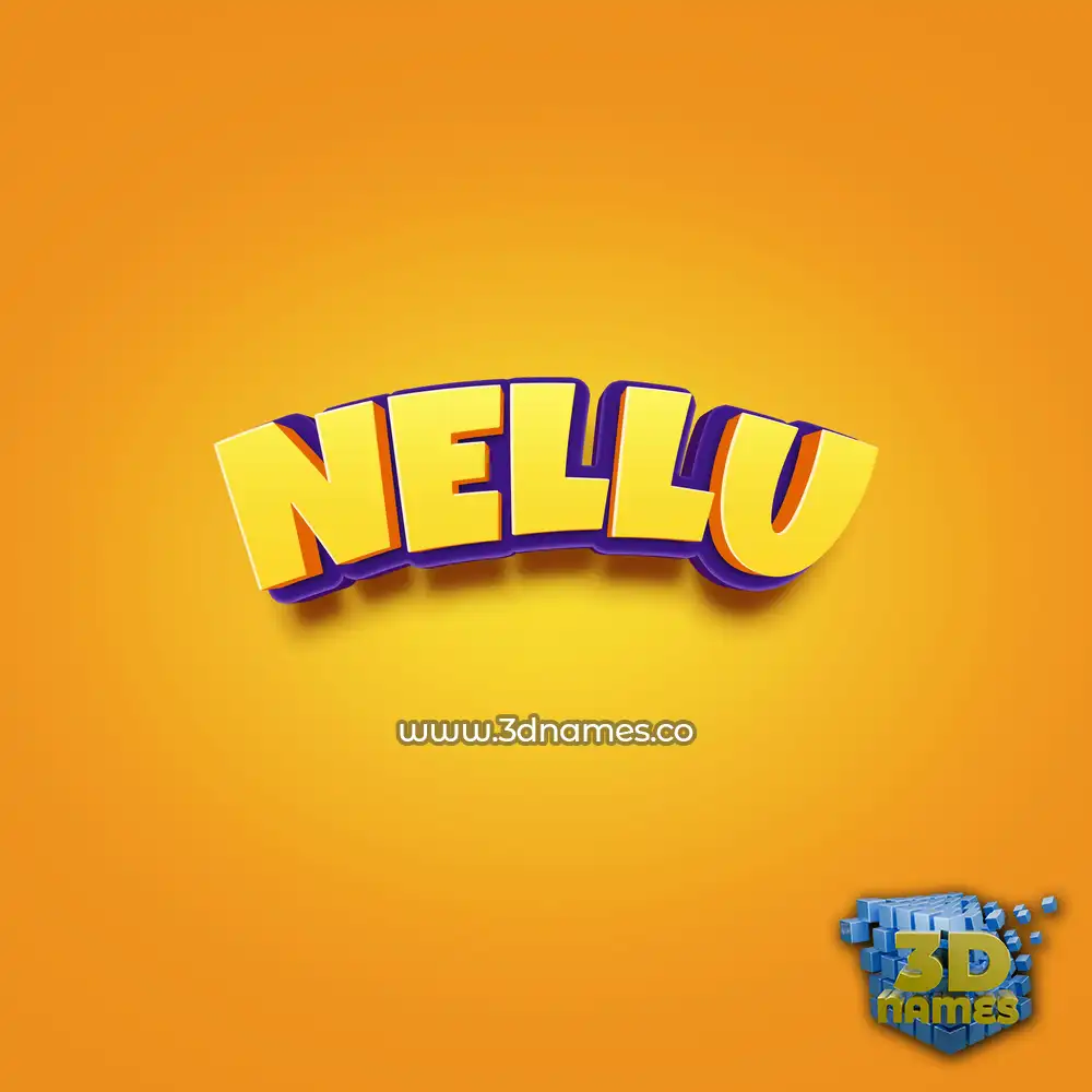 nellu in Orange Toon style - 3D name wallpaper