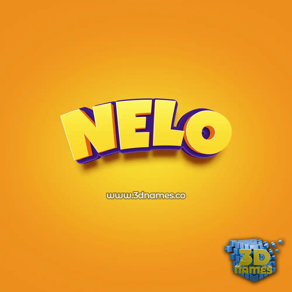 nelo in Orange Toon style - 3D name wallpaper