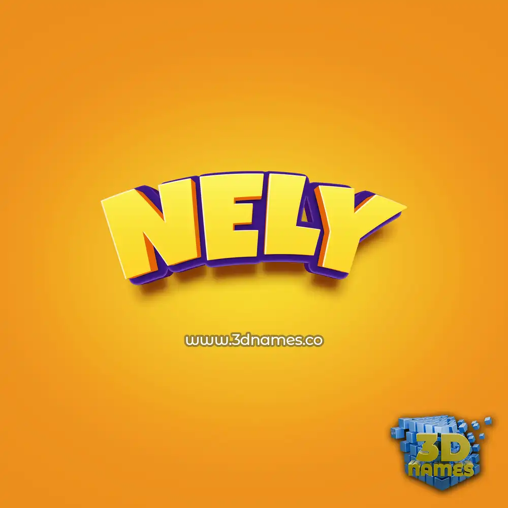 nely in Orange Toon style - 3D name wallpaper