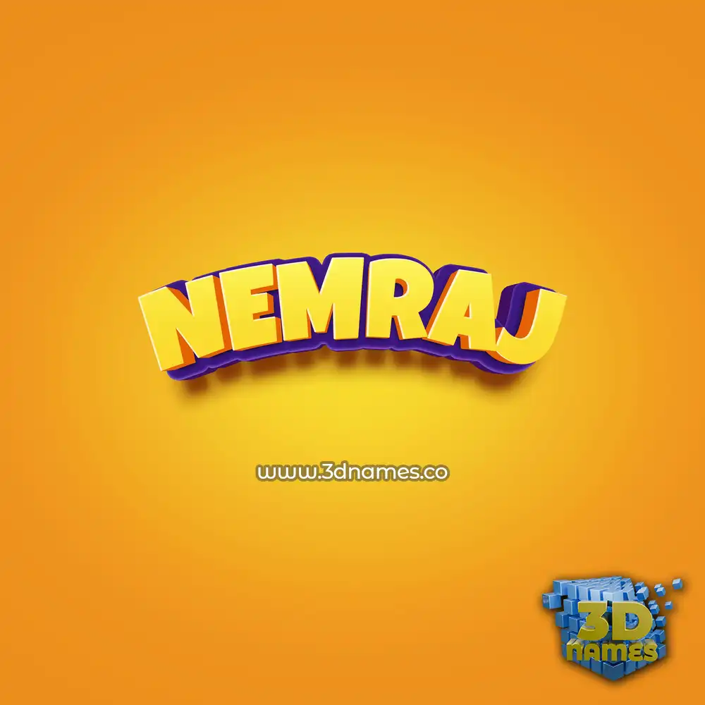 nemraj in Orange Toon style - 3D name wallpaper