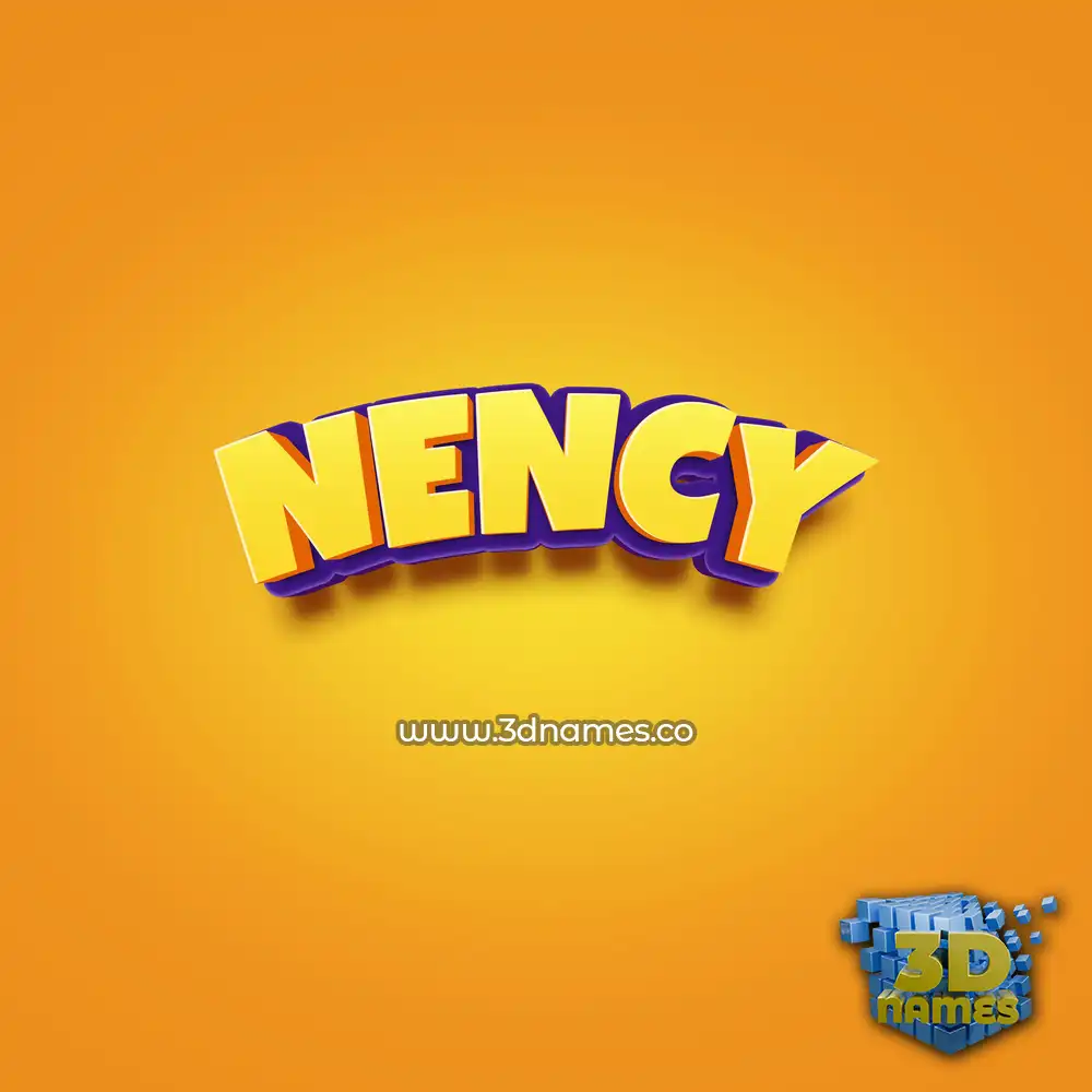 nency in Orange Toon style - 3D name wallpaper