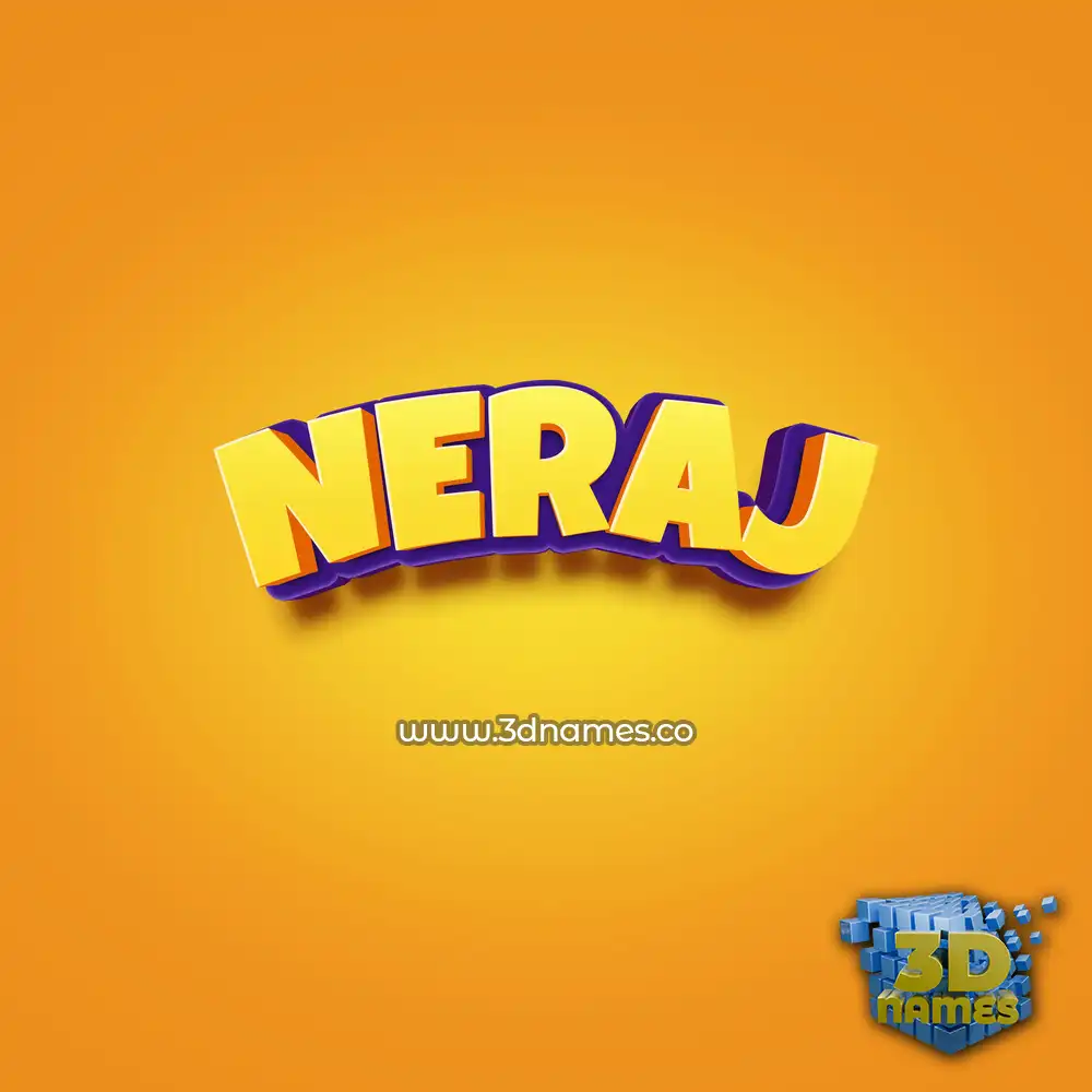 neraj in Orange Toon style - 3D name wallpaper