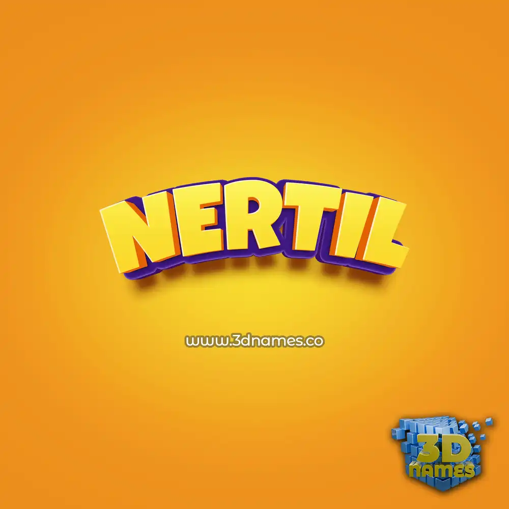 nertil in Orange Toon style - 3D name wallpaper