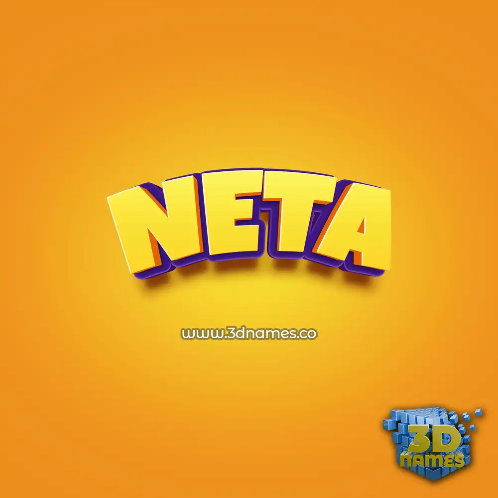 neta in Orange Toon style - 3D name wallpaper