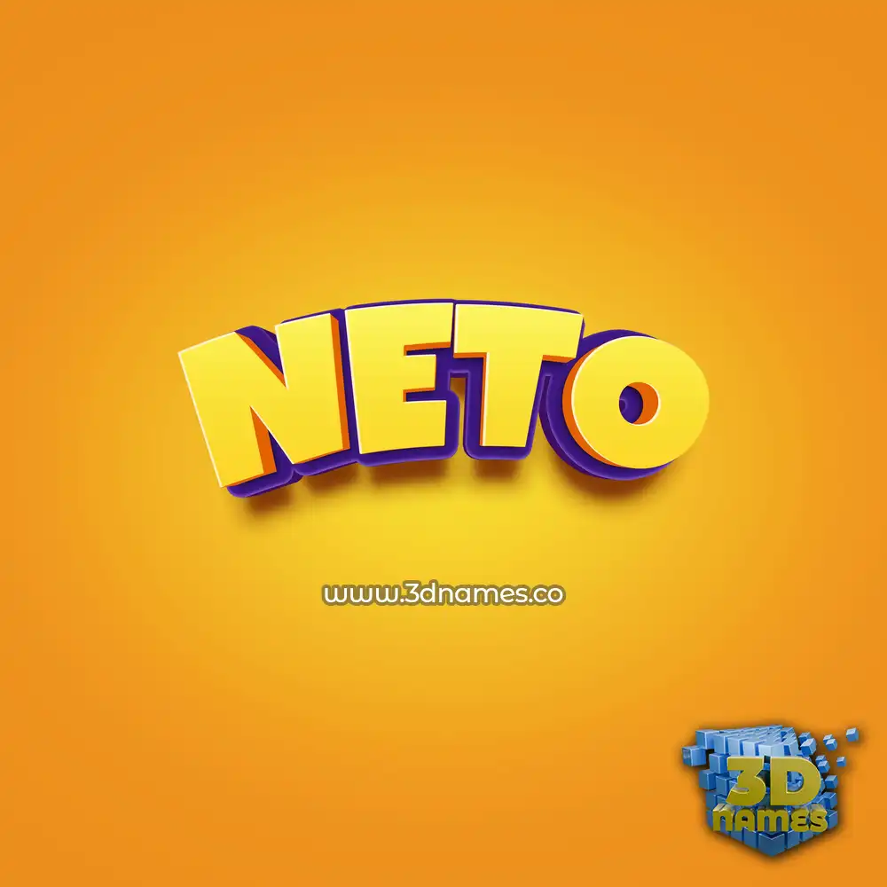 neto in Orange Toon style - 3D name wallpaper