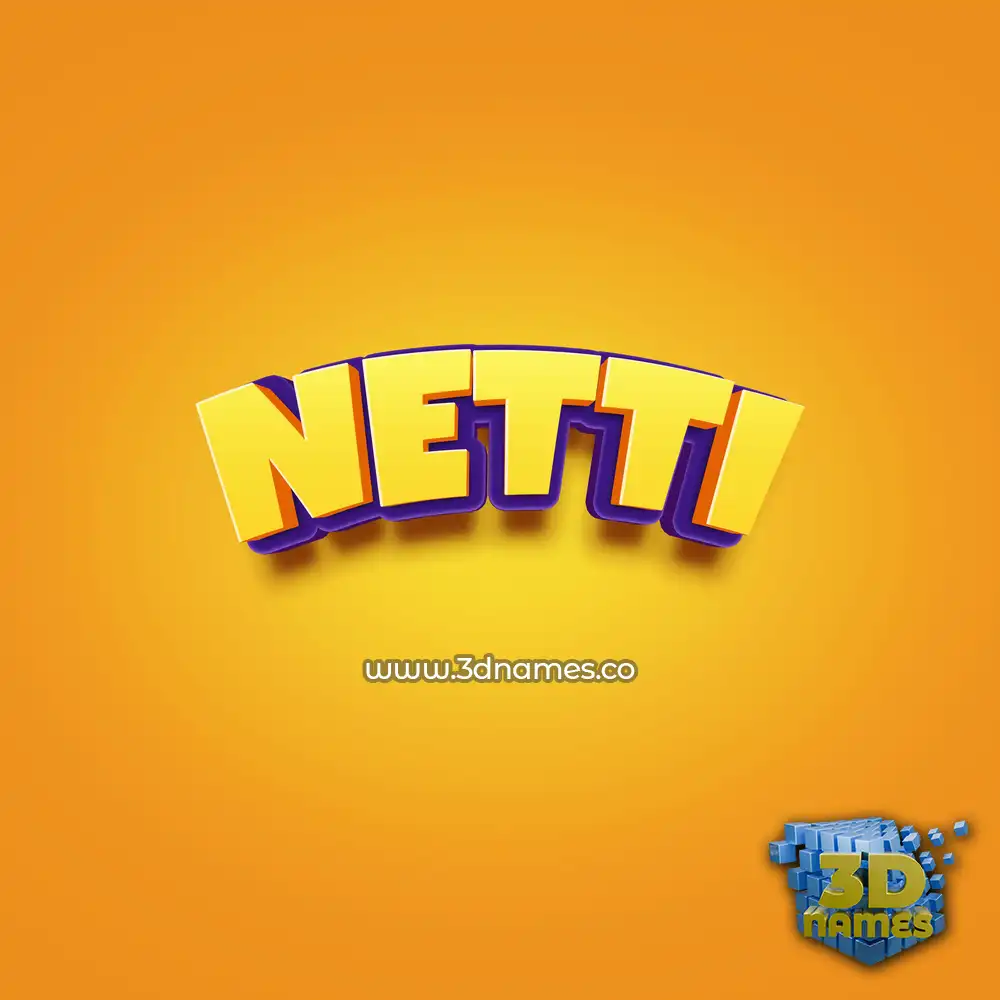 netti in Orange Toon style - 3D name wallpaper
