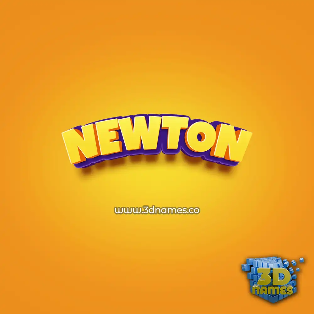 newton in Orange Toon style - 3D name wallpaper