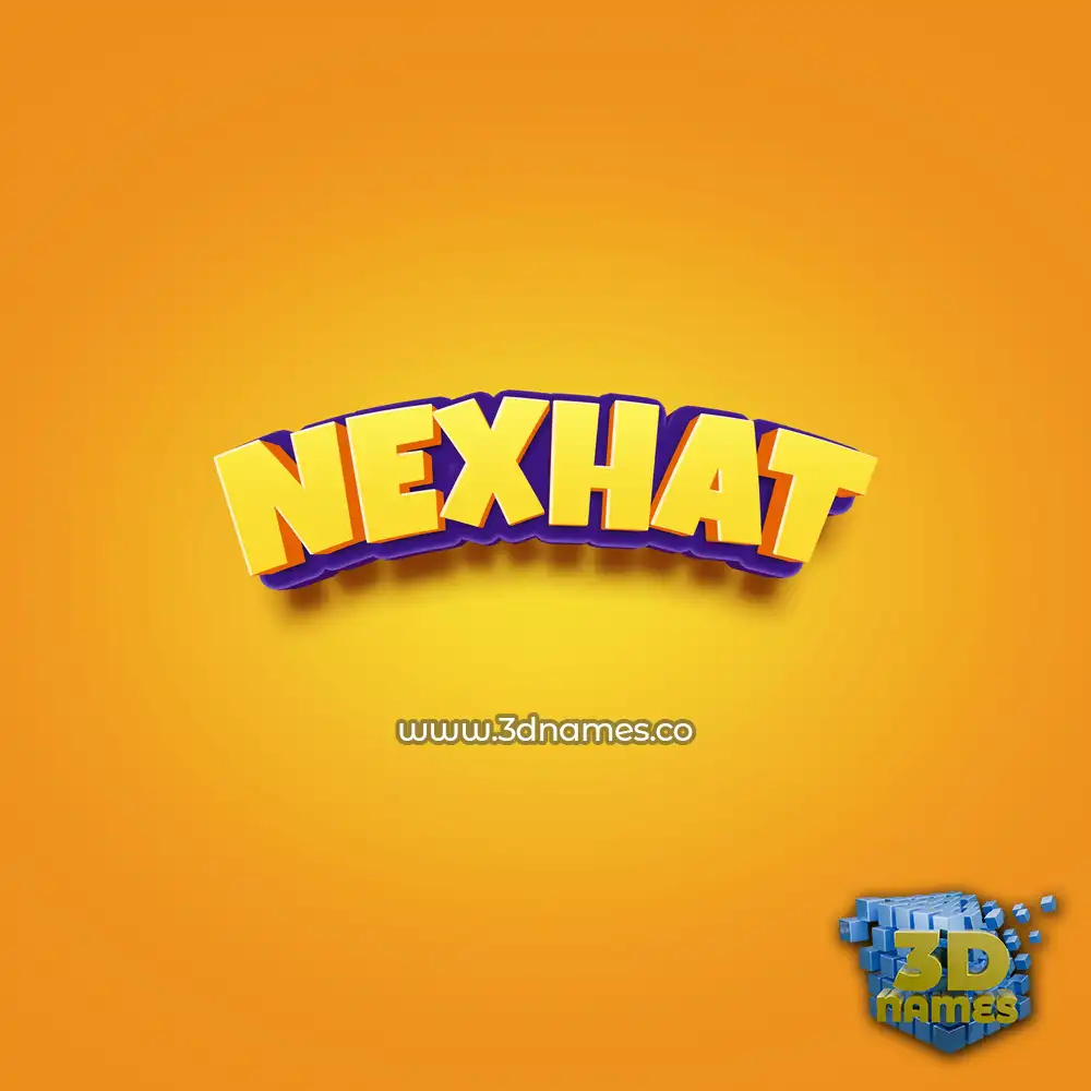 nexhat in Orange Toon style - 3D name wallpaper