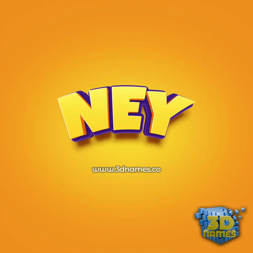 ney in Orange Toon style - 3D name wallpaper
