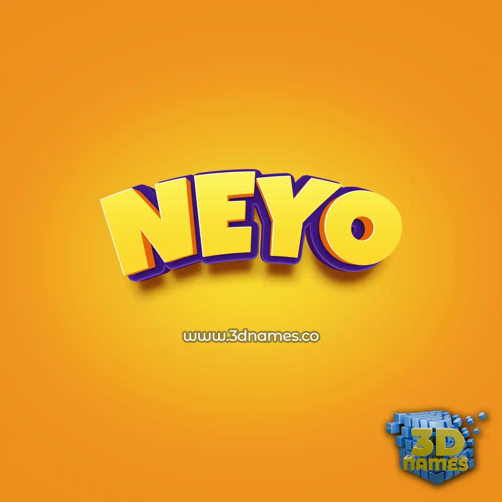 neyo in Orange Toon style - 3D name wallpaper