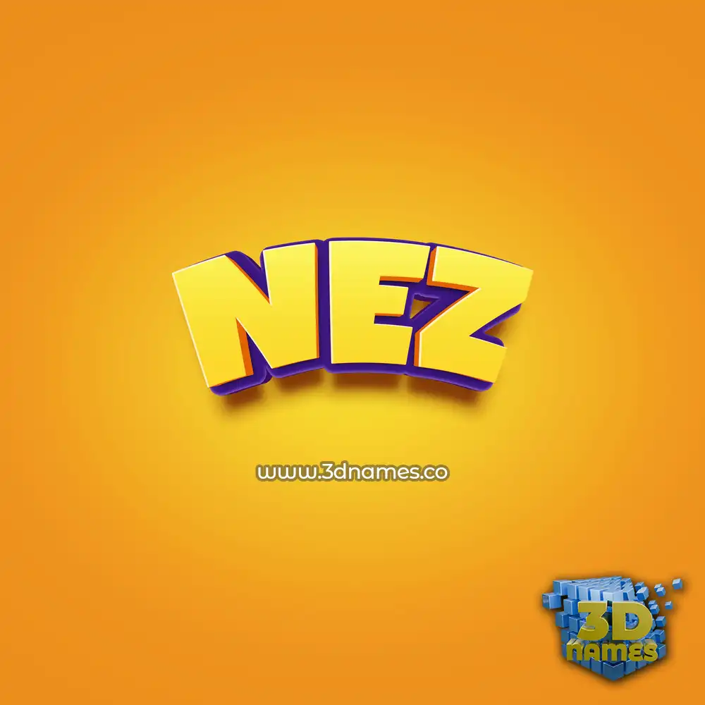 nez in Orange Toon style - 3D name wallpaper