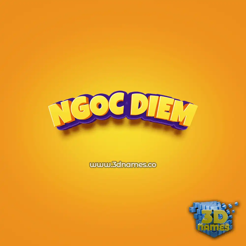 ngoc diem in Orange Toon style - 3D name wallpaper