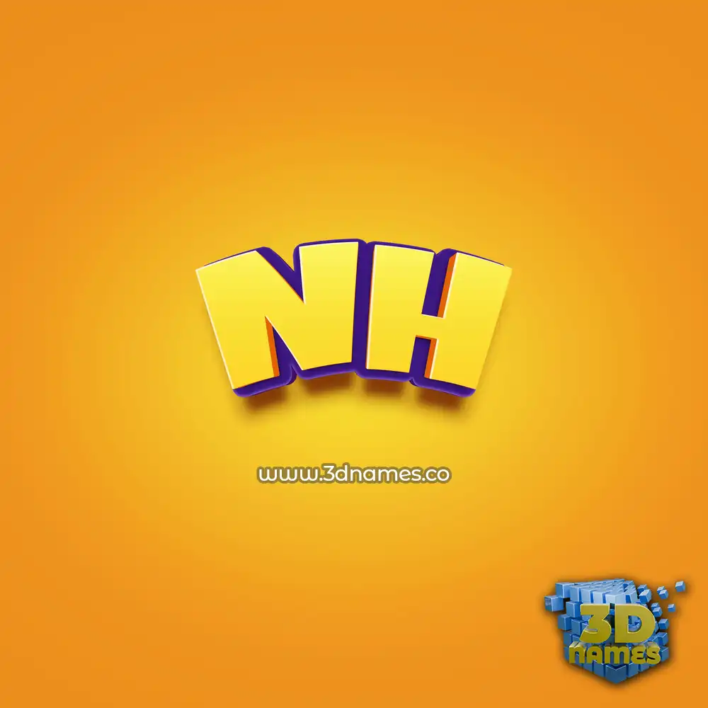 nh in Orange Toon style - 3D name wallpaper