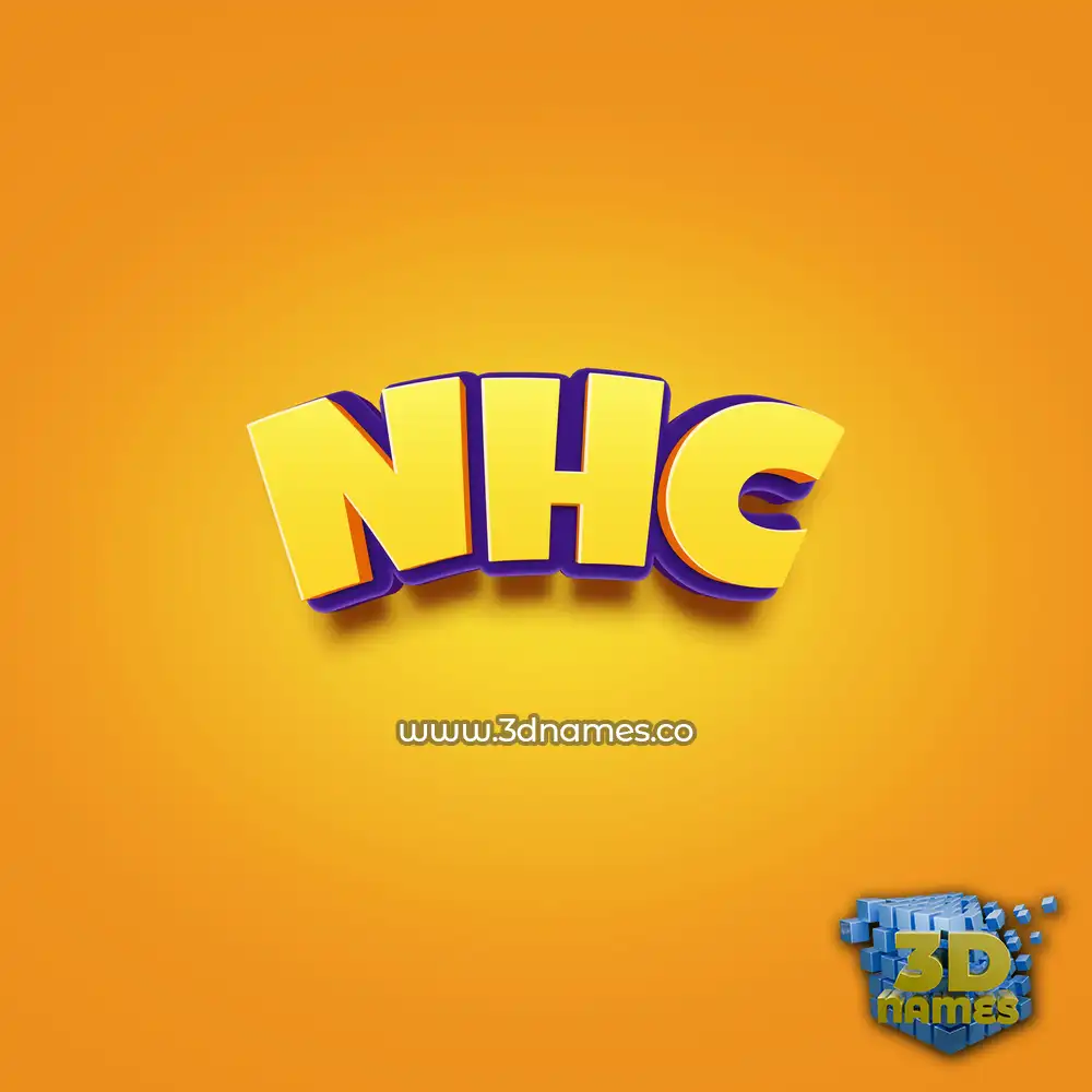 nhc in Orange Toon style - 3D name wallpaper