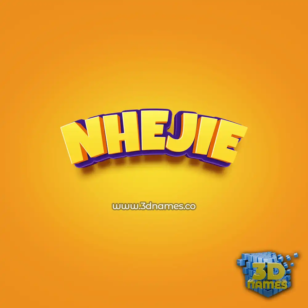 nhejie in Orange Toon style - 3D name wallpaper