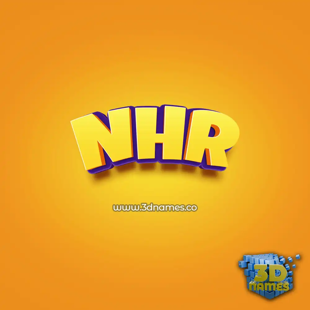 nhr in Orange Toon style - 3D name wallpaper