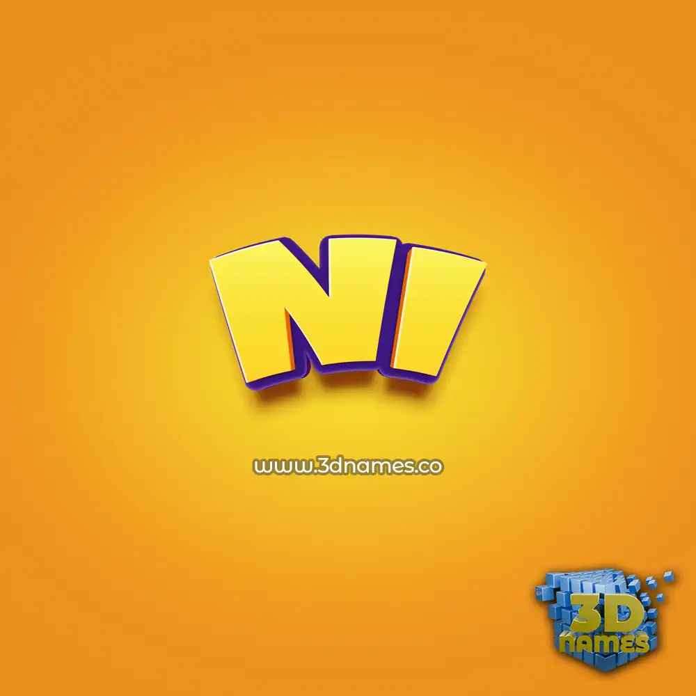 ni in Orange Toon style - 3D name wallpaper
