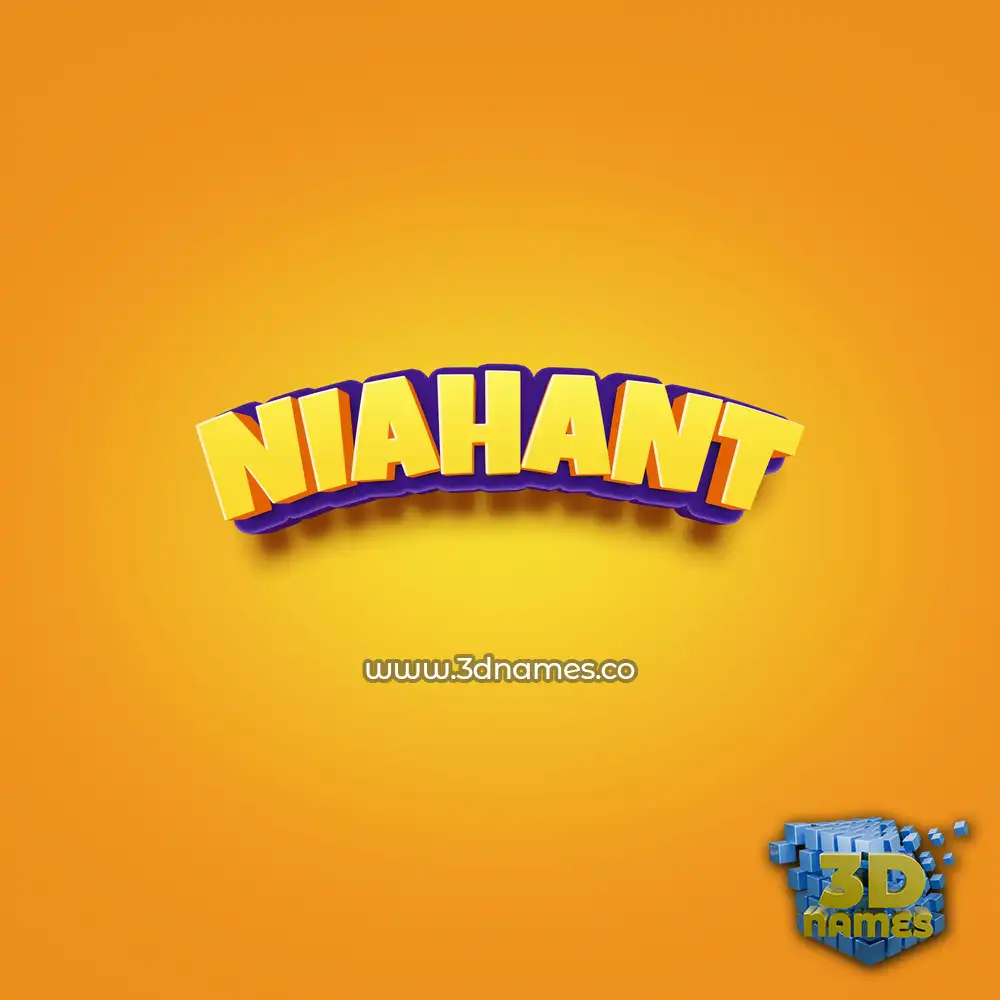 niahant in Orange Toon style - 3D name wallpaper