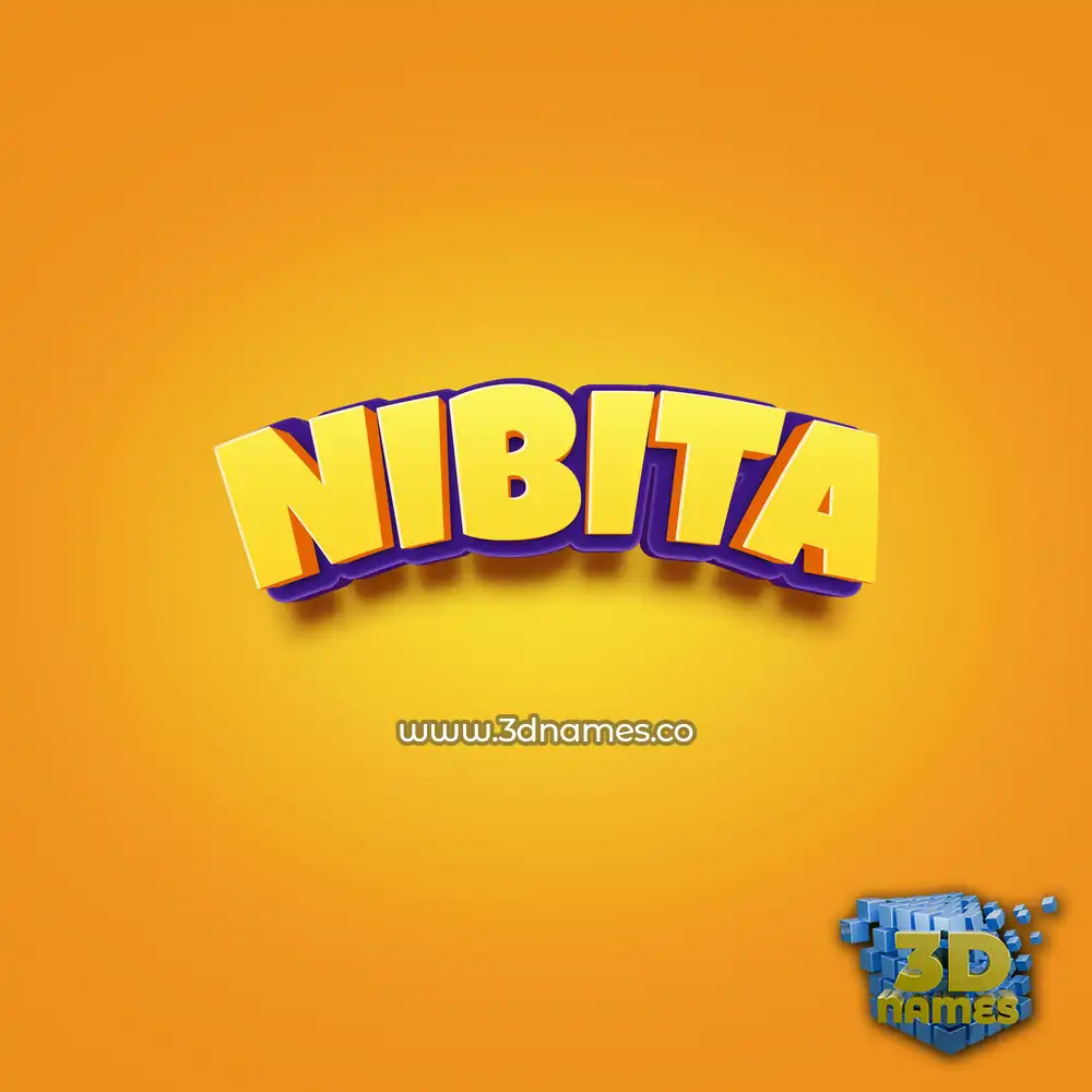 nibita in Orange Toon style - 3D name wallpaper