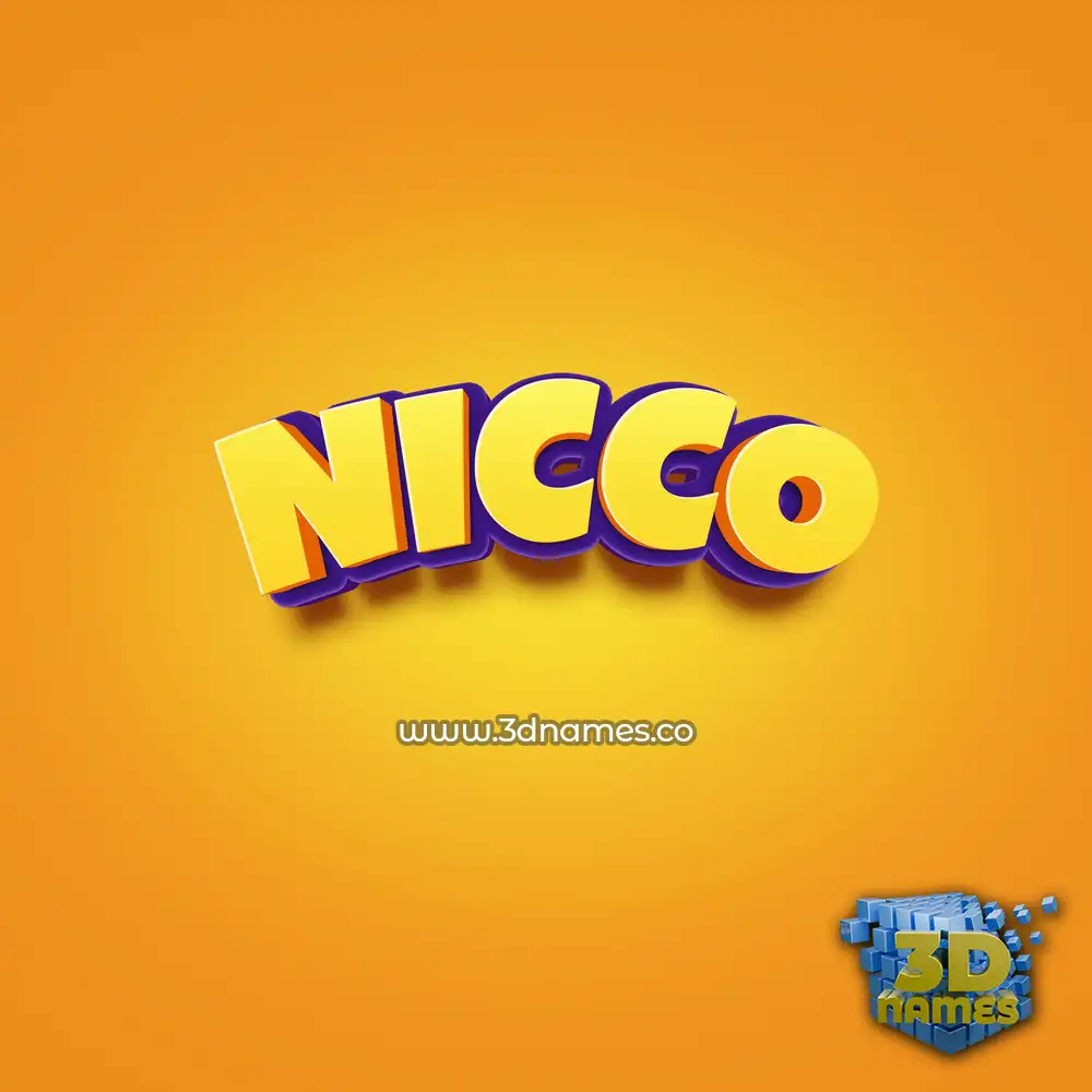 nicco in Orange Toon style - 3D name wallpaper