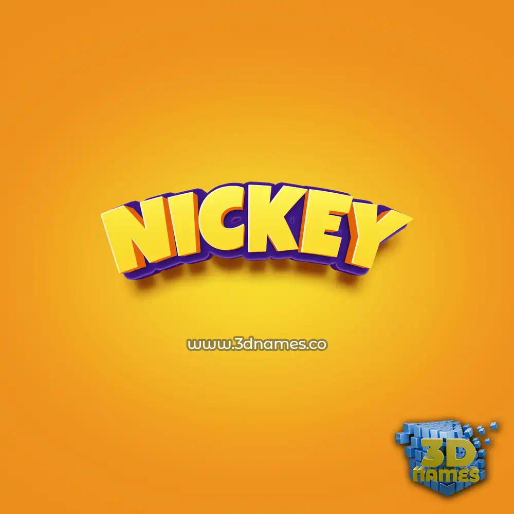nickey in Orange Toon style - 3D name wallpaper