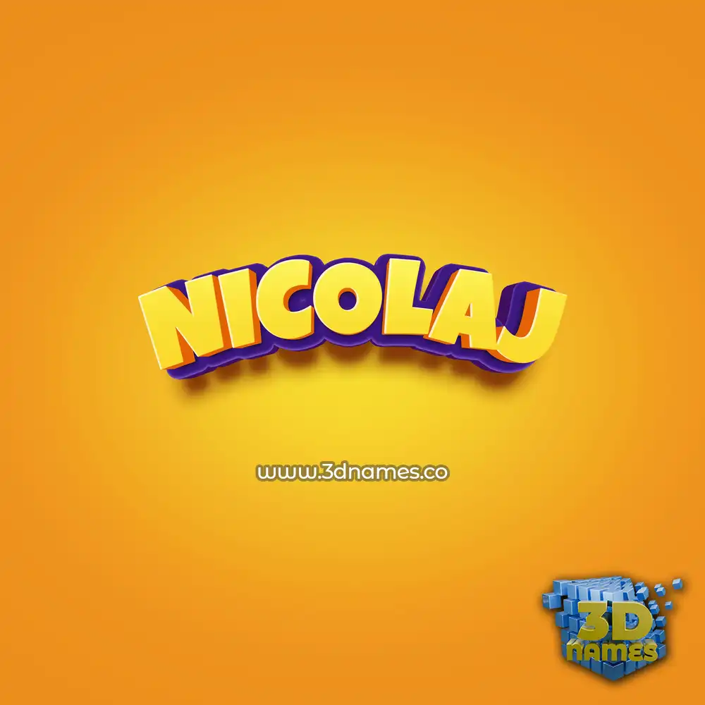 nicolaj in Orange Toon style - 3D name wallpaper