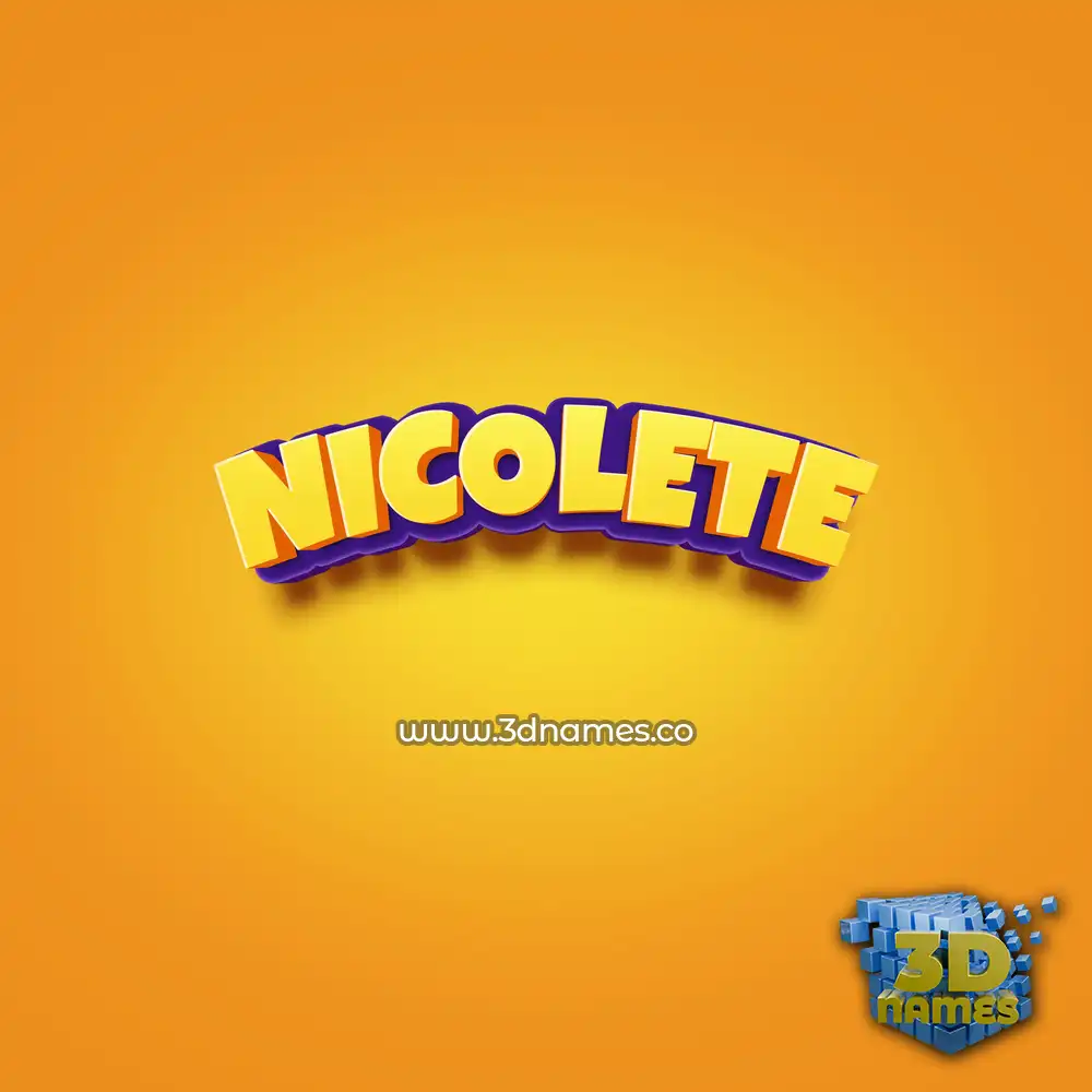 nicolete in Orange Toon style - 3D name wallpaper