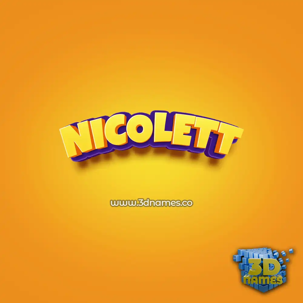 nicolett in Orange Toon style - 3D name wallpaper